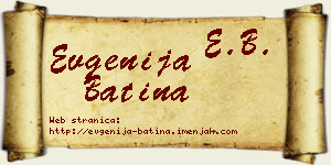 Evgenija Batina vizit kartica